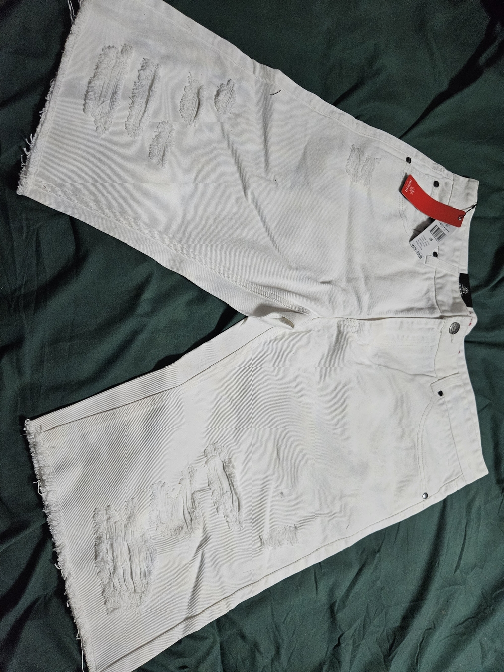 White Distressed Men’s Denim Shorts